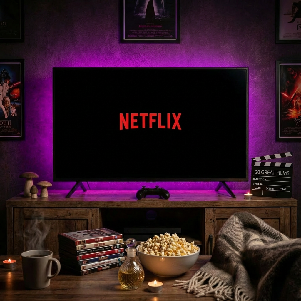 Illustratie bij artikel over 20 sexy films streaming bij De Paarse Keizerin met tips en inspiratie voor intimiteit