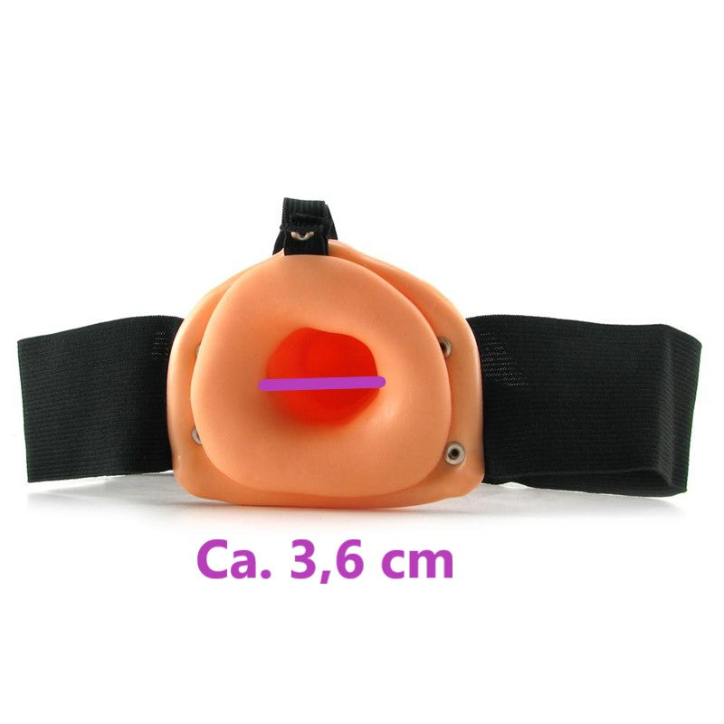 Zijaanzicht nude erectie ondersteunende strap-on harnas met verstelbare banden