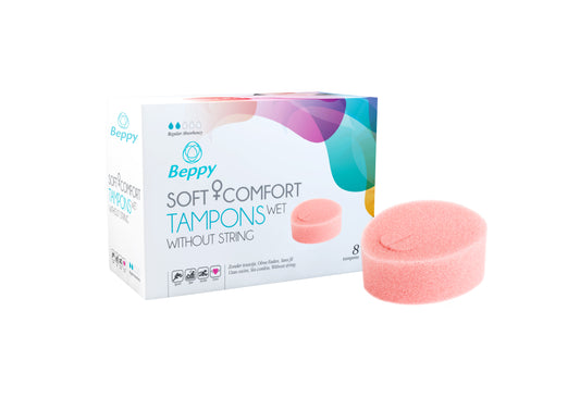 Beppy Soft Comfort Wet tampons zonder touwtje, 8 stuks met glijmiddel