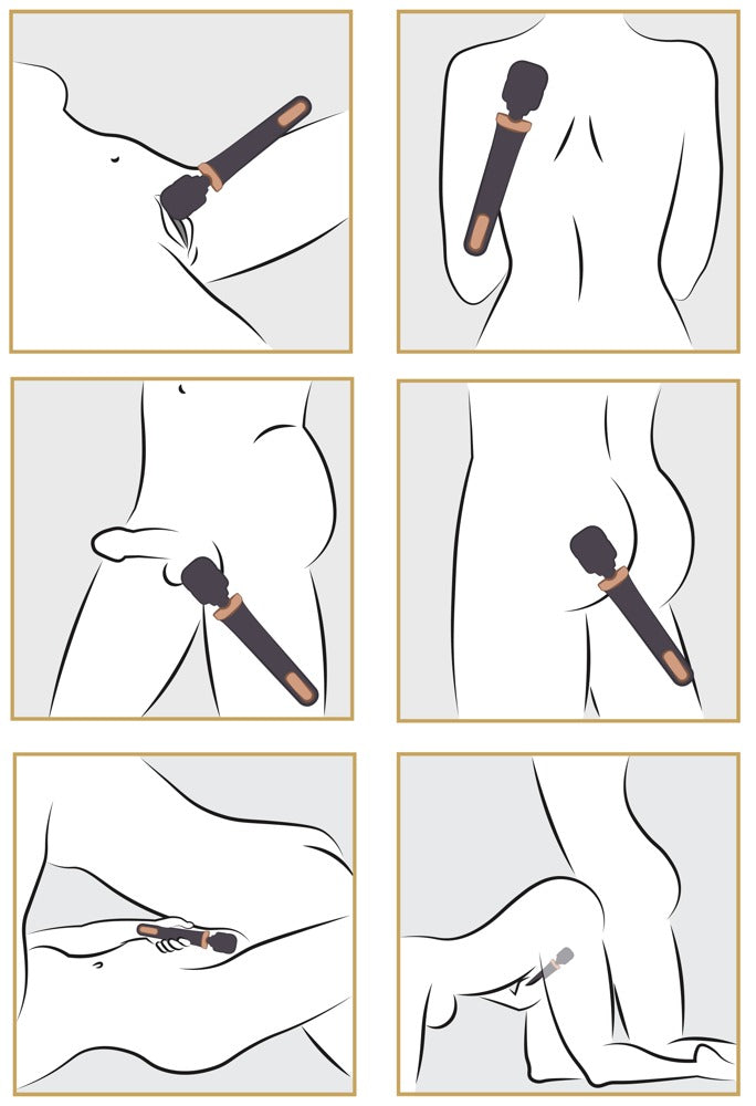 Detail textuur en afwerking van de Europe Magic Wand massager kop