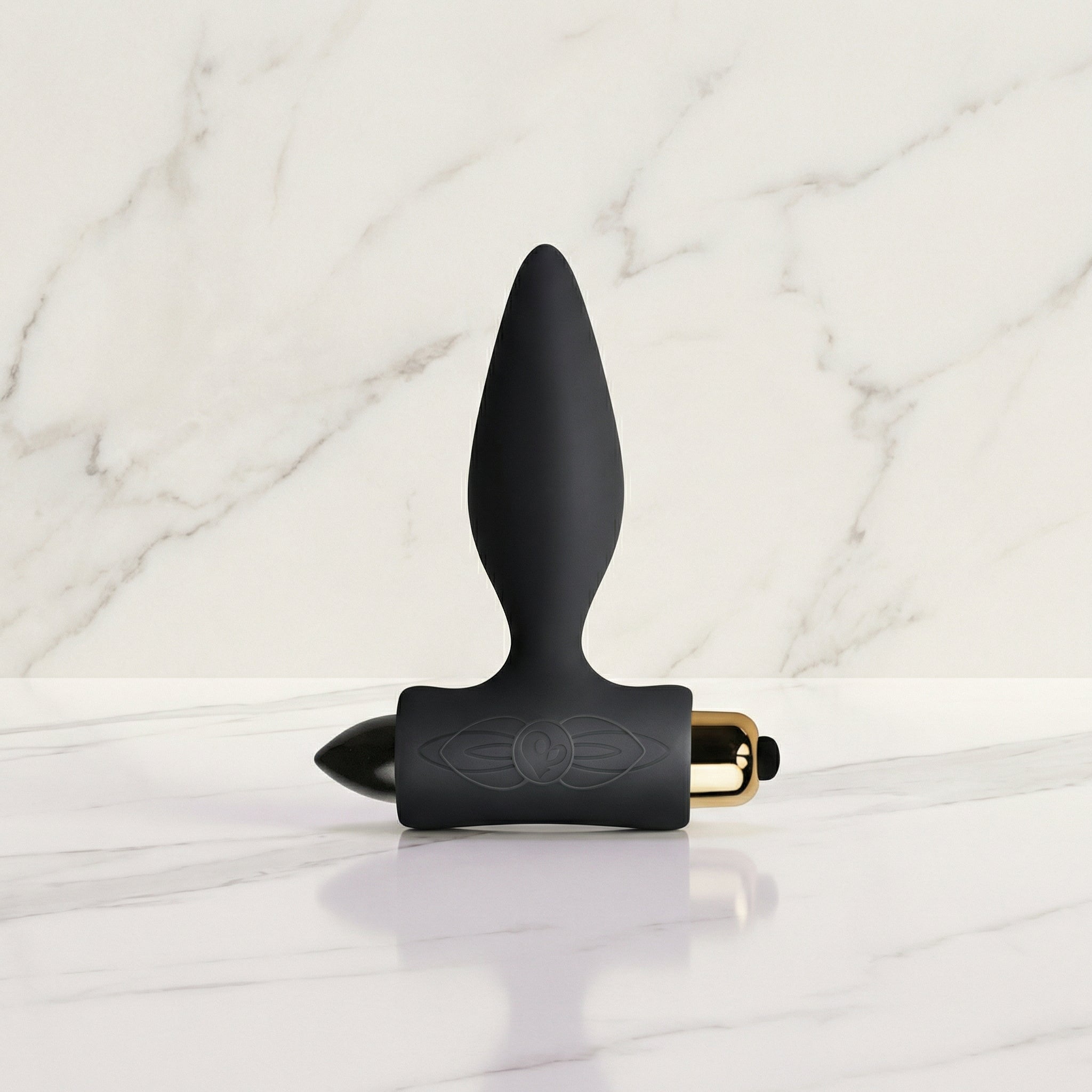 Petite Sensations vibrerende buttplug van De Paarse Keizerin op witte achtergrond