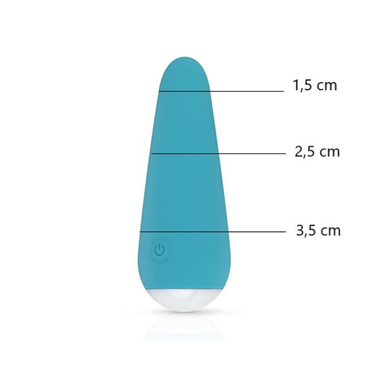 Zijaanzicht Joni Massager toont de ergonomische curves en handvriendelijke vorm van dit intimate wellness product