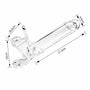 Transparante holle strap-on prothese met afmetingen: 17,2 cm lang en 4,46 cm breed