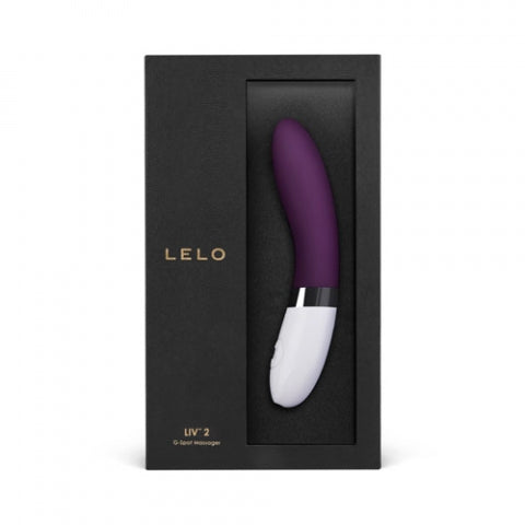 Lelo Liv 2 verpakking met paarse vibrator en USB-oplaadkabel