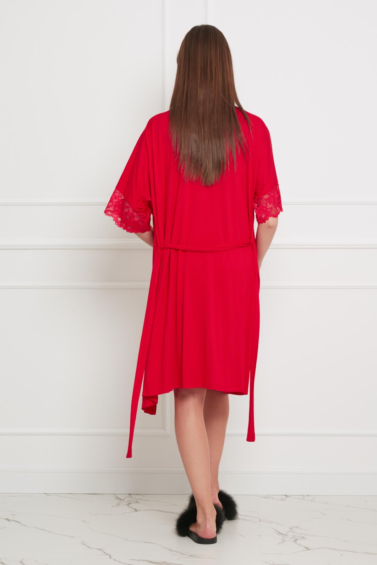 Elegante robe in passie rood