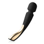 Lelo Smart Wand 2 Large in zwart met goudkleurig handvat, elegante wandmassager met flexibele kop