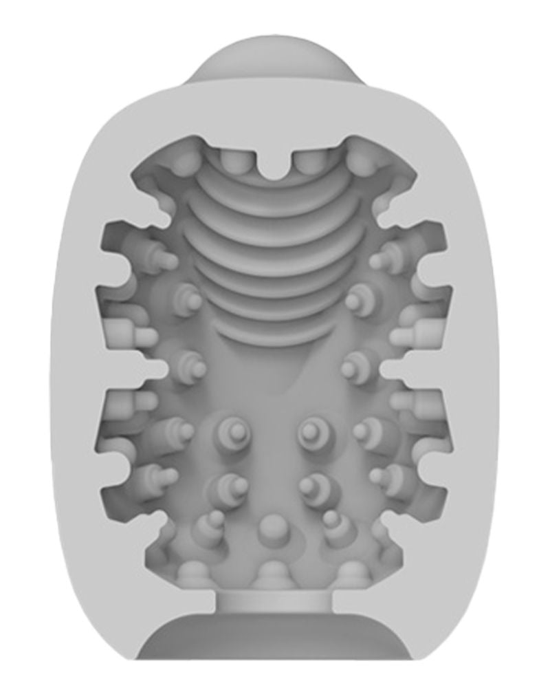 Zijaanzicht van vibrerende Vibeggs masturbator eitjes, ergonomisch ontwerp voor comfortabel gebruik