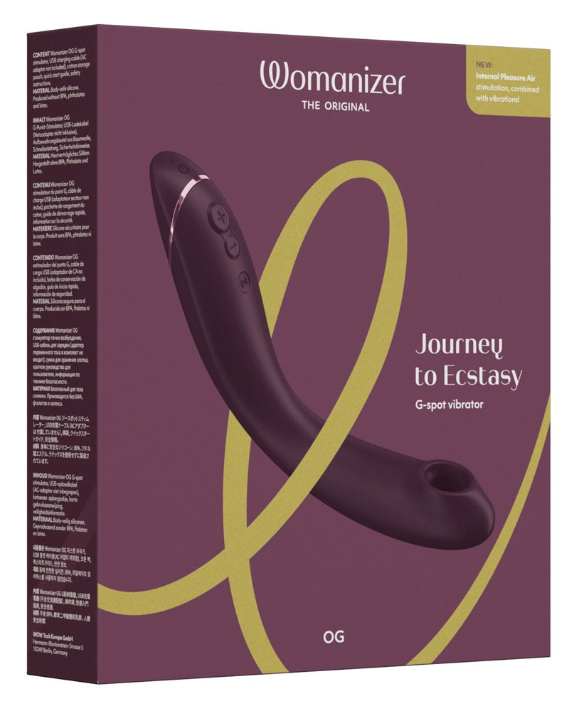 Womanizer OG g-spot vibrator in luxe geschenkverpakking met gouden accenten